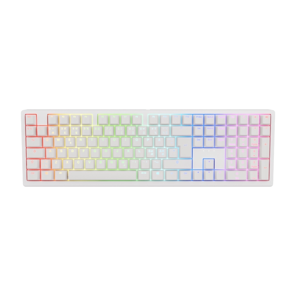 Ducky Zero 6108 Classic Pure White trådløst mekanisk tastatur - Cherry MX2A Red billede 1