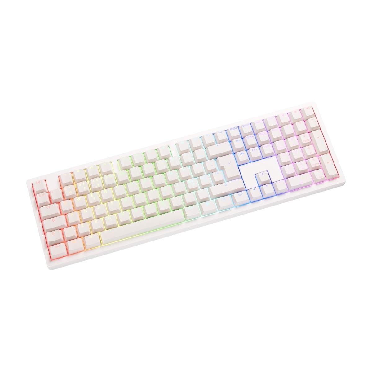 Ducky Zero 6108 Classic Pure White trådløst mekanisk tastatur - Cherry MX2A Red billede 2