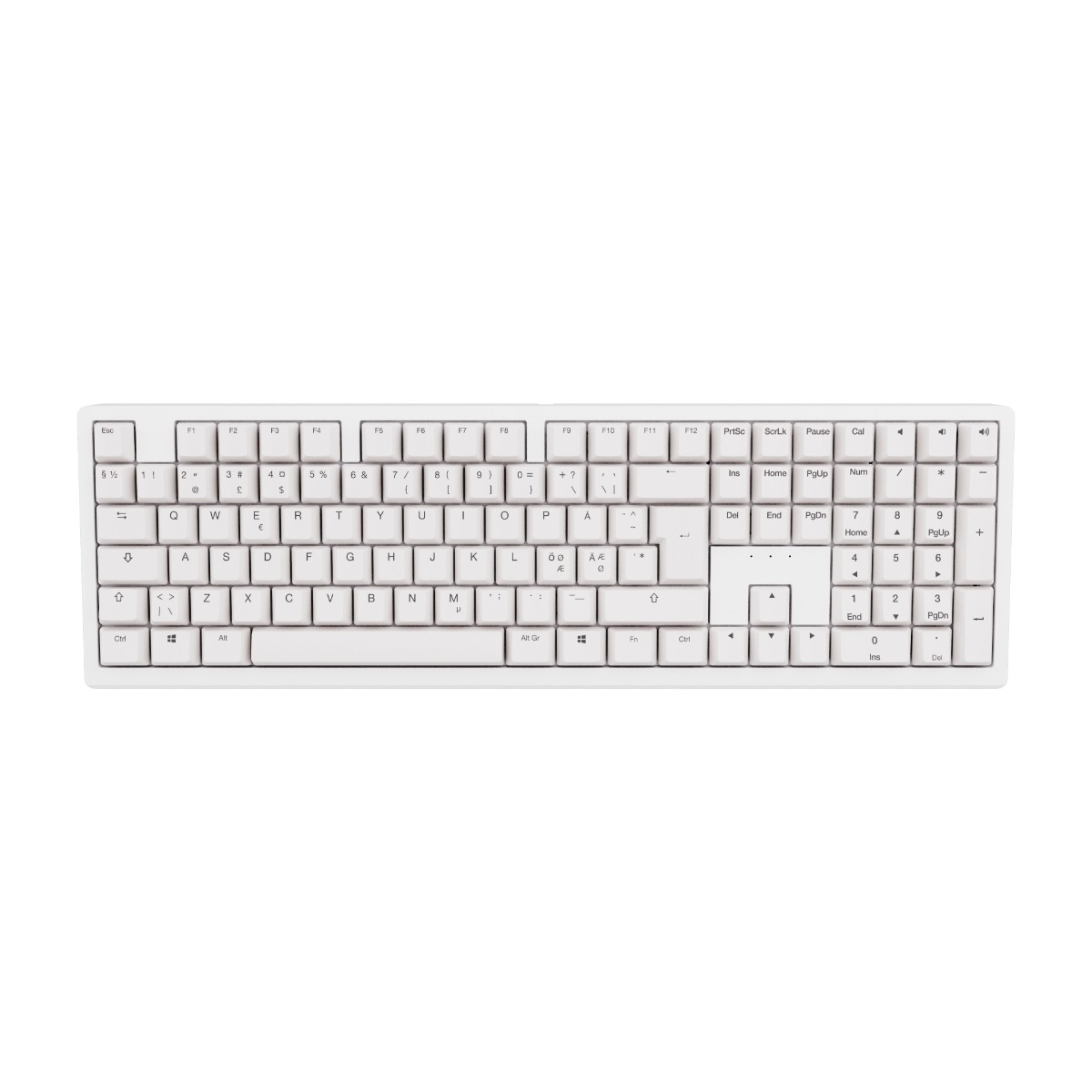 Ducky Zero 6108 Classic Pure White trådløst mekanisk tastatur - Cherry MX2A Red billede 4