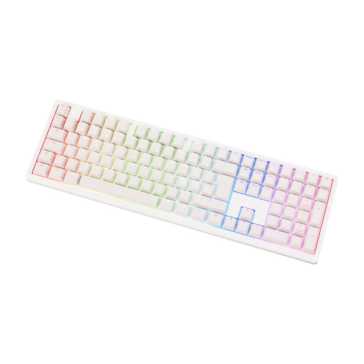 Ducky Zero 6108 Classic Pure White trådløst mekanisk tastatur - Cherry MX2A Red billede 3