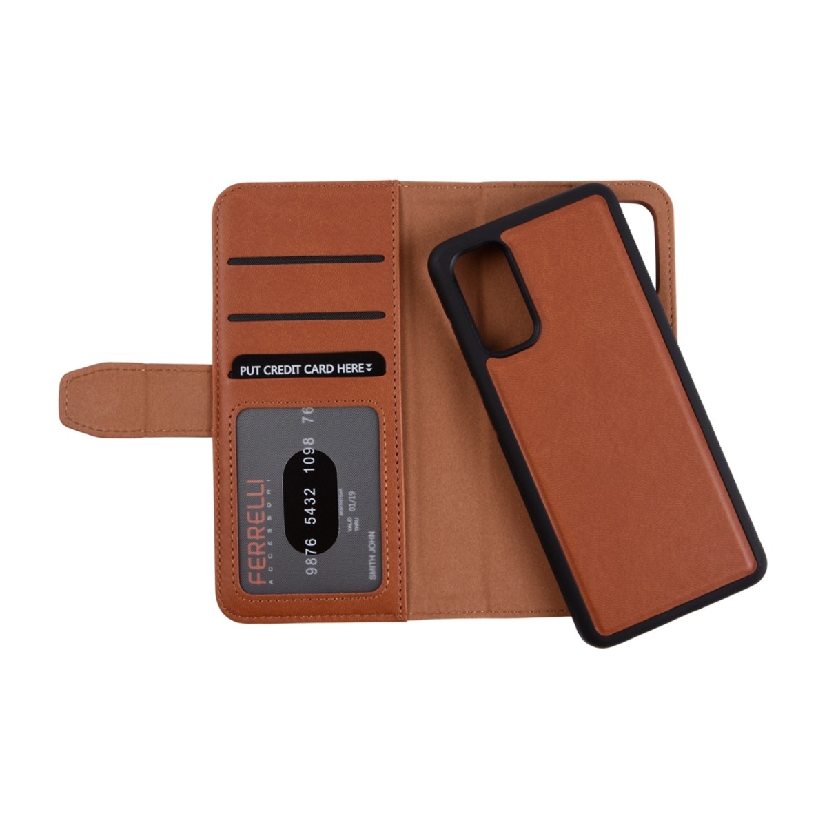 Ferrelli Duo Flip Cover Samsung Galaxy S20, brun billede 2