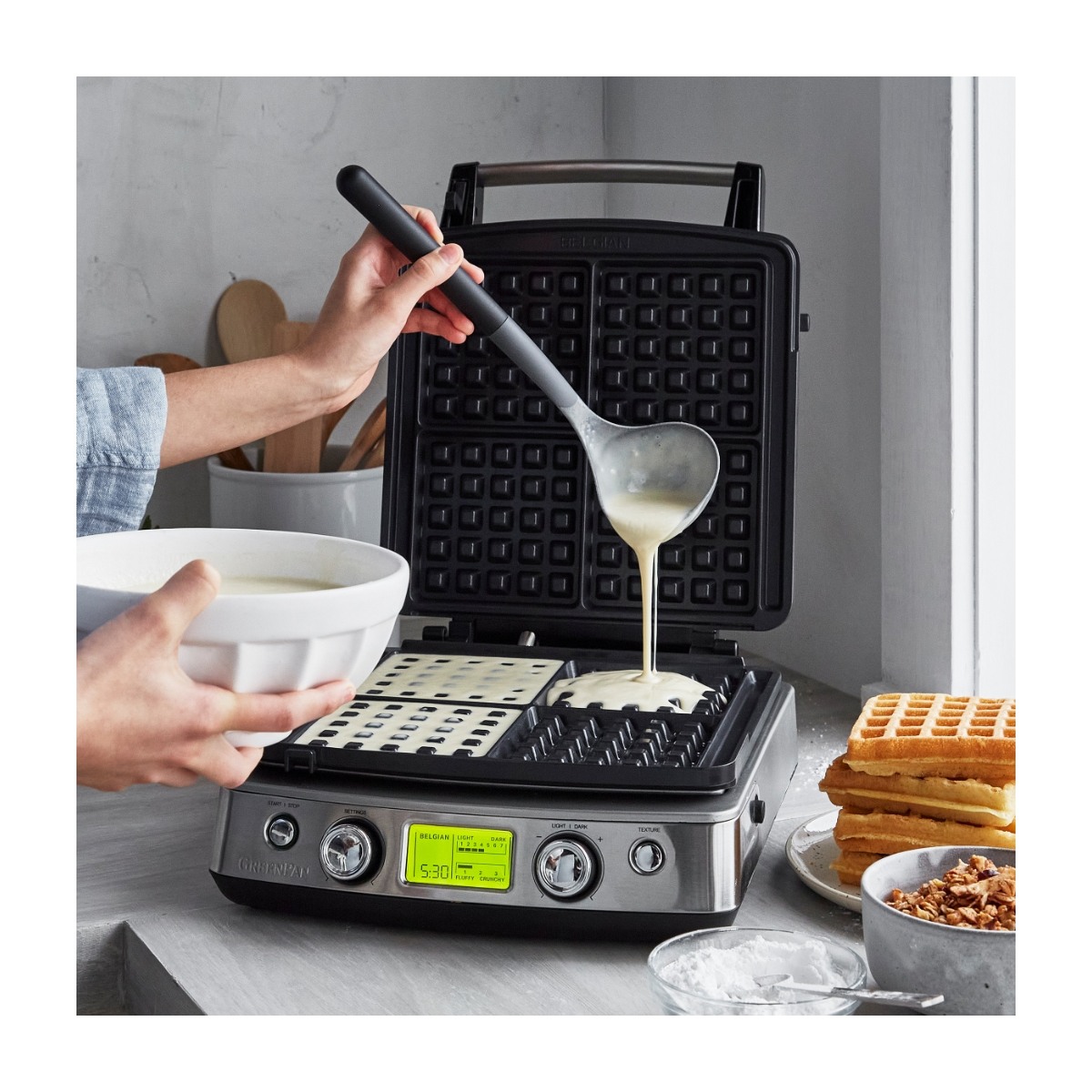 greenPan Belgian Waffle grillplader til vaffeljern billede 4
