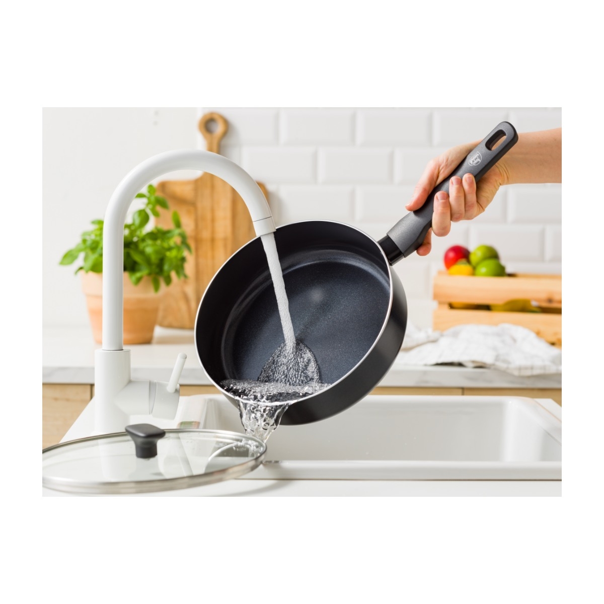 GreenChef Tones stegepande med låg, 24 cm billede 4