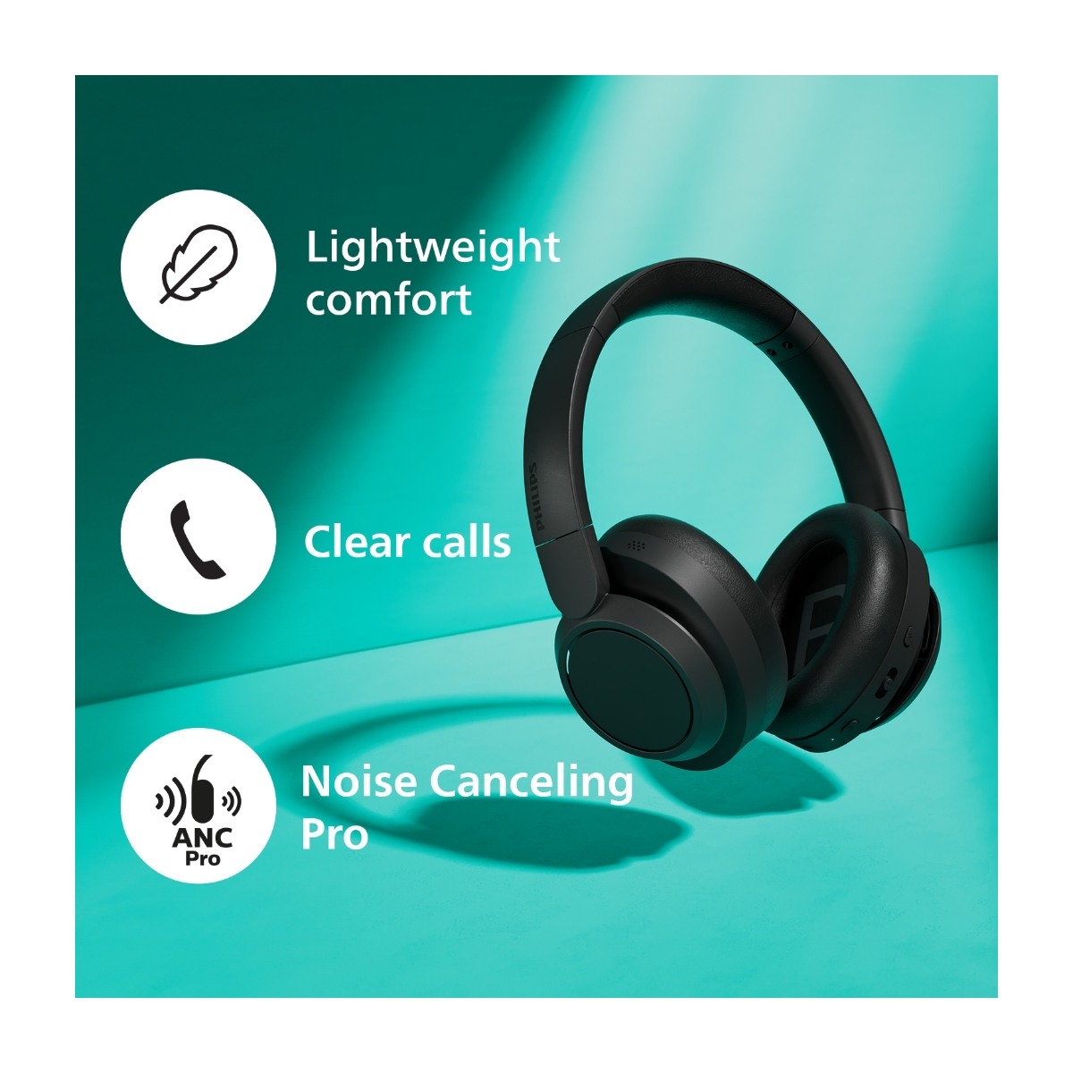 Philips TAH6509BK/00 trådløs ANC Bluetooth-hovedtelefoner, sorte billede 4