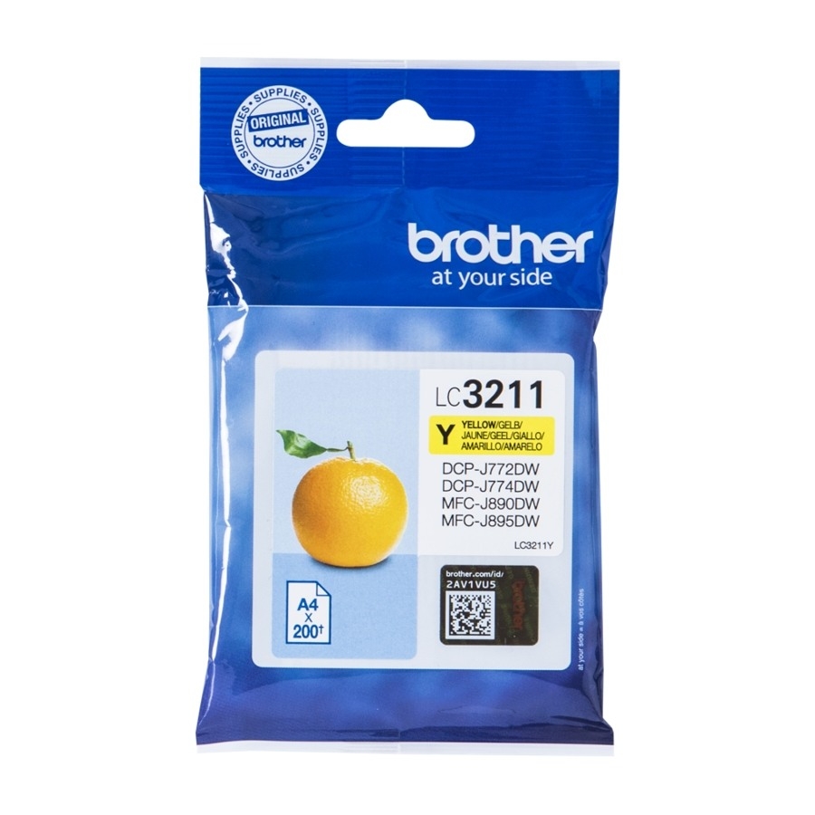 Brother LC-3211Y blækpatron Original, gul billede 1