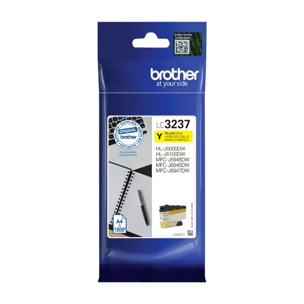 Brother LC-3237Y blækpatron 1 stk Original, gul billede 1