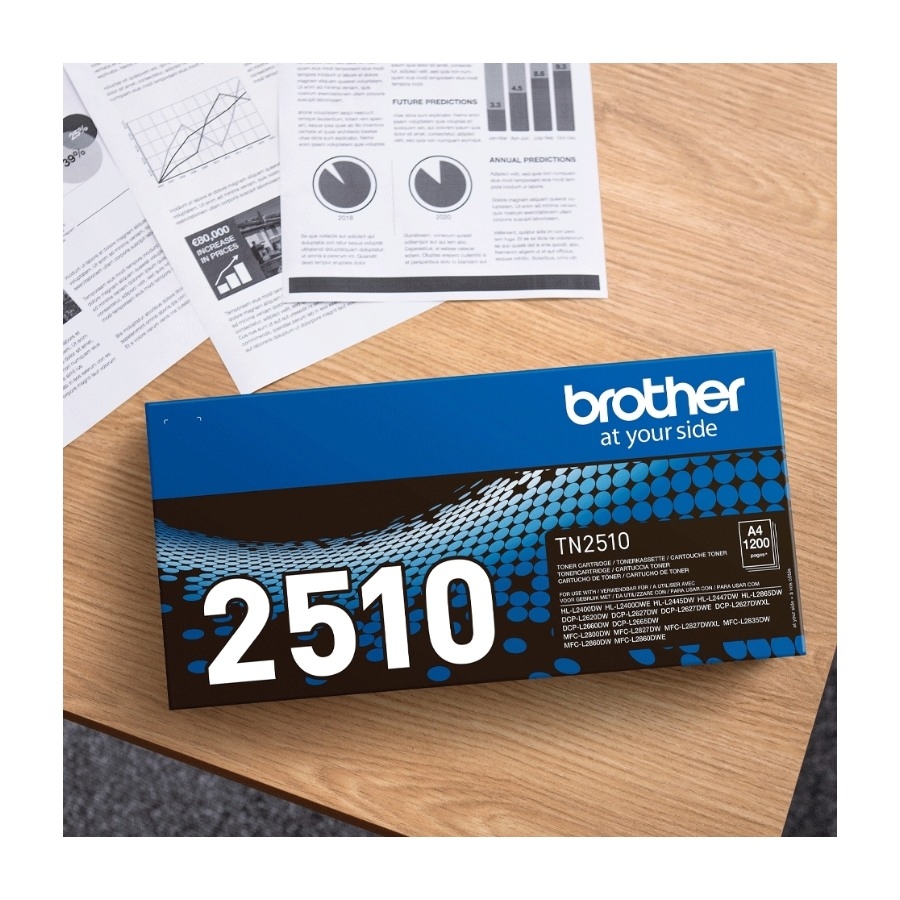 Brother TN2510 HL-L2400, sort toner 1.2k billede 2