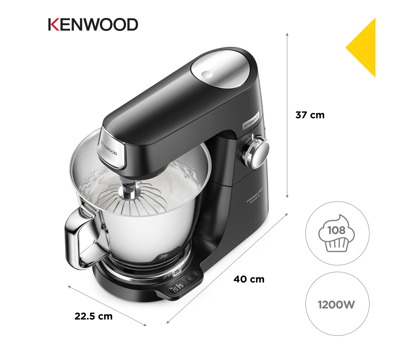 Kenwood Titanium Chef Baker Xl KVL85.004BK Røremaskine billede 9