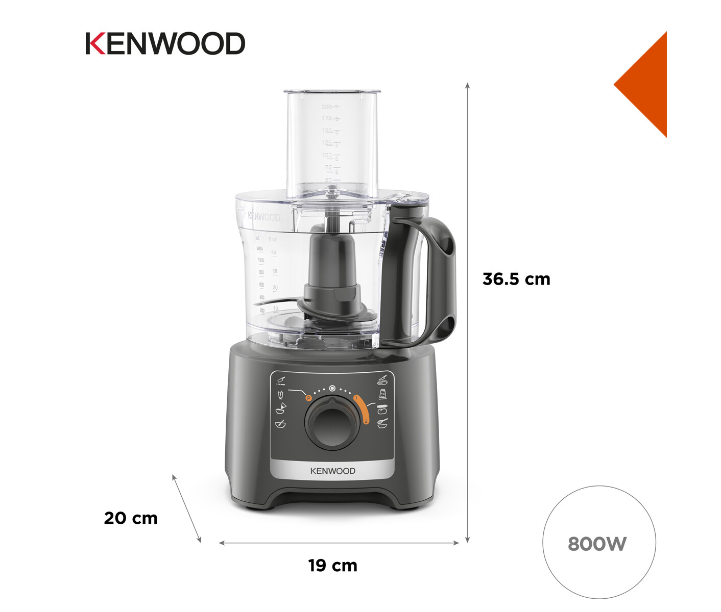 Kenwood FDP31.020GY Multipro Compact Foodprocessor billede 2
