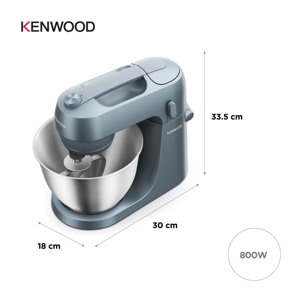 Kenwood Go KZM35.000GY - Køkkenmaskine - 800 W - stormblå billede 3