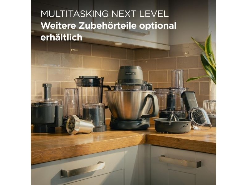 Kenwood KHC30.070GY, 4,3 L, Rustfrit stål, Grå, Drejning, 1,5 L, Blanding, Æltning, Slibning, Hakning, 2,1 L