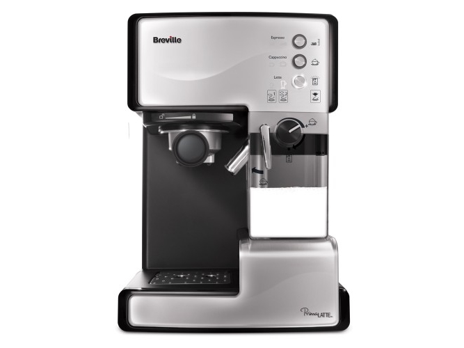 Breville PrimaLATTE, Espressomaskine, 1,5 L, Kaffekapsel, Malet kaffe, Sort, Rustfrit stål