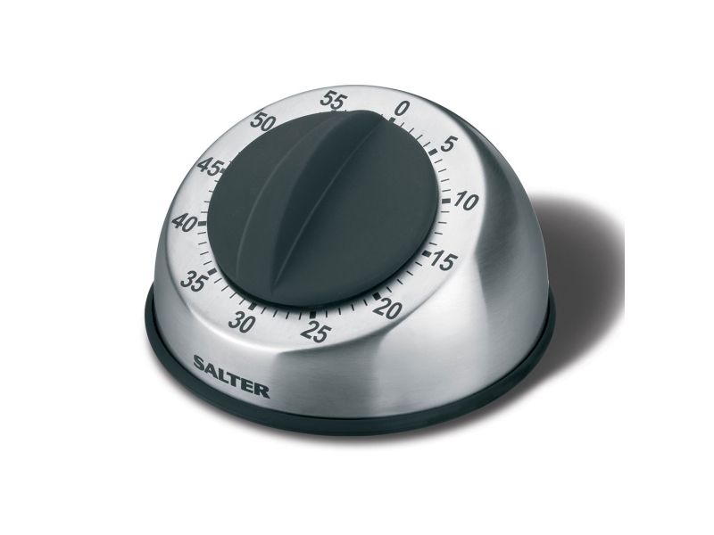 Salter 338 SSBKXR15, Mekanisk køkkentimer, Sort, Rustfrit Stål, 60 min., Rustfrit Stål, 96 mm, 96 mm billede 1