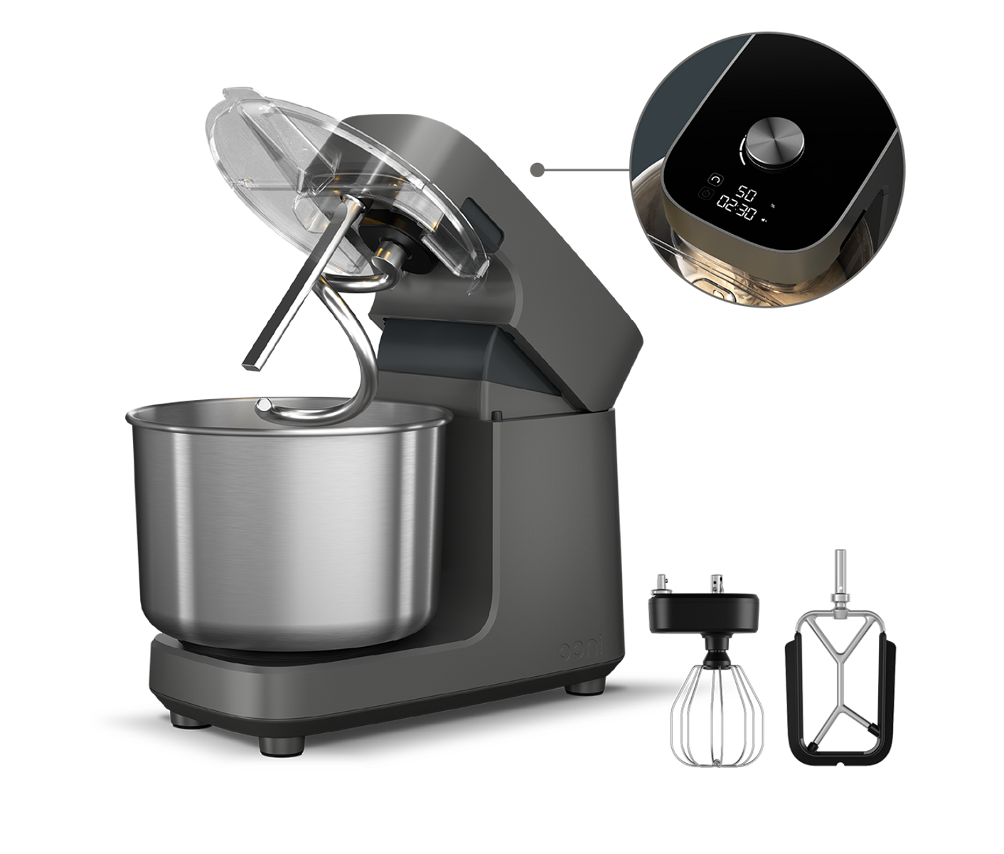 Ooni Halo Pro Spiral Mixer Charcoal Grey - 220v/50hz Røremaskine billede 9