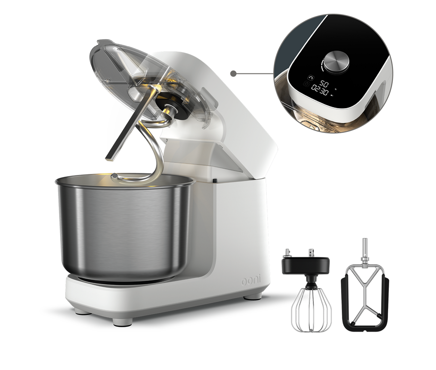 Ooni Halo Pro Spiral Mixer Polar White - 220v/50hz Røremaskine
