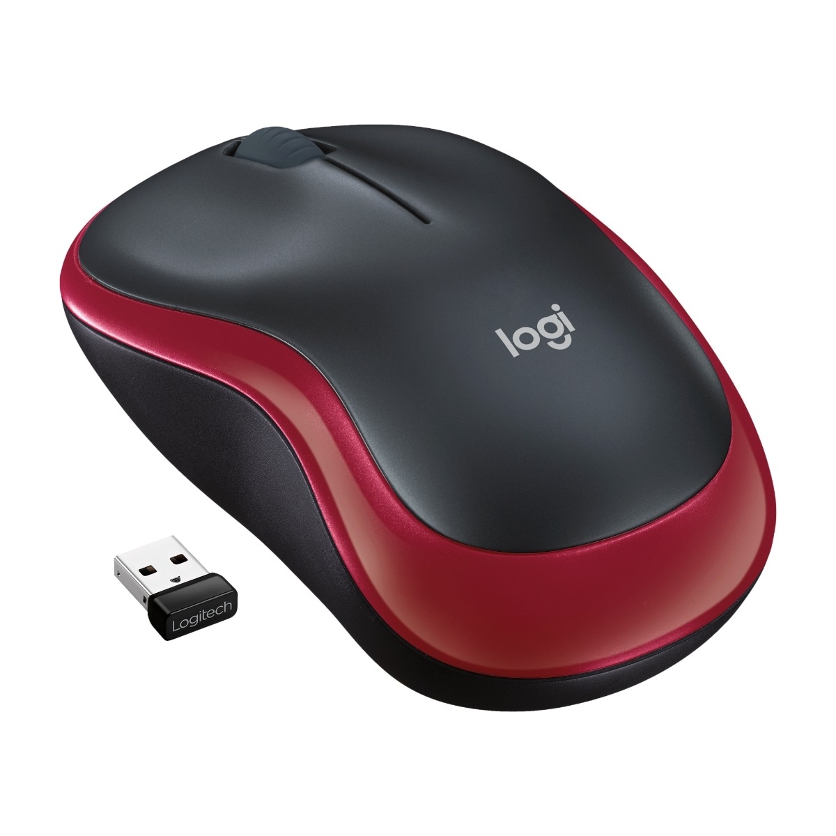 LOGITECH M185 TRÅDLØS MUS, RØD billede 1