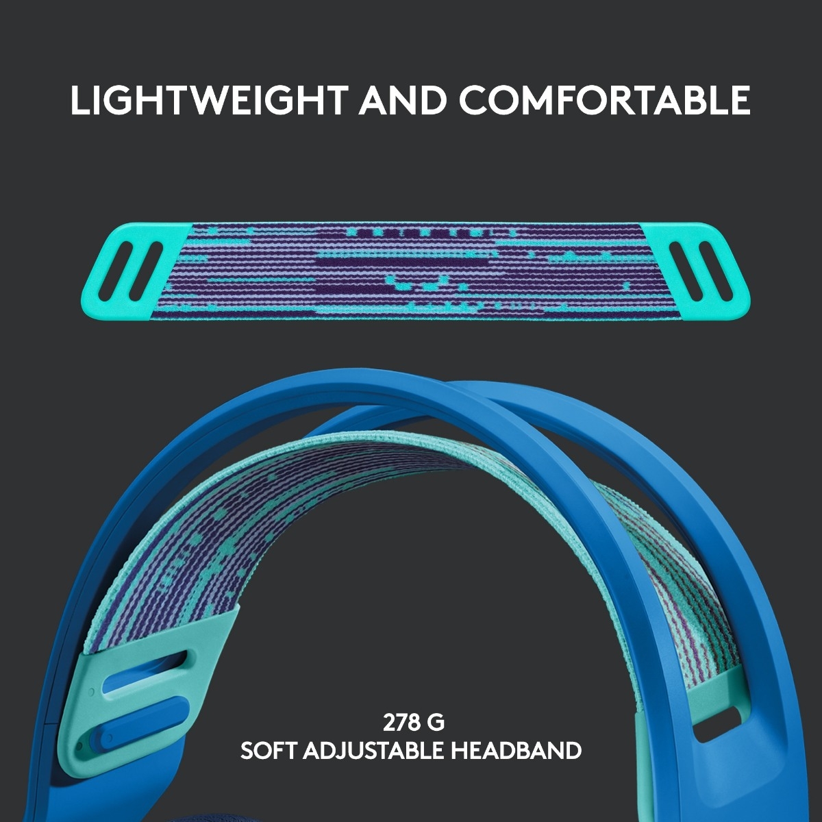 Logitech G733 LIGHTSPEED trådløst gaming headset, blå billede 2