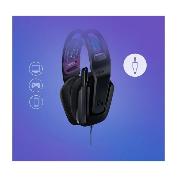 Logitech G335 gaming headset, sort billede 4
