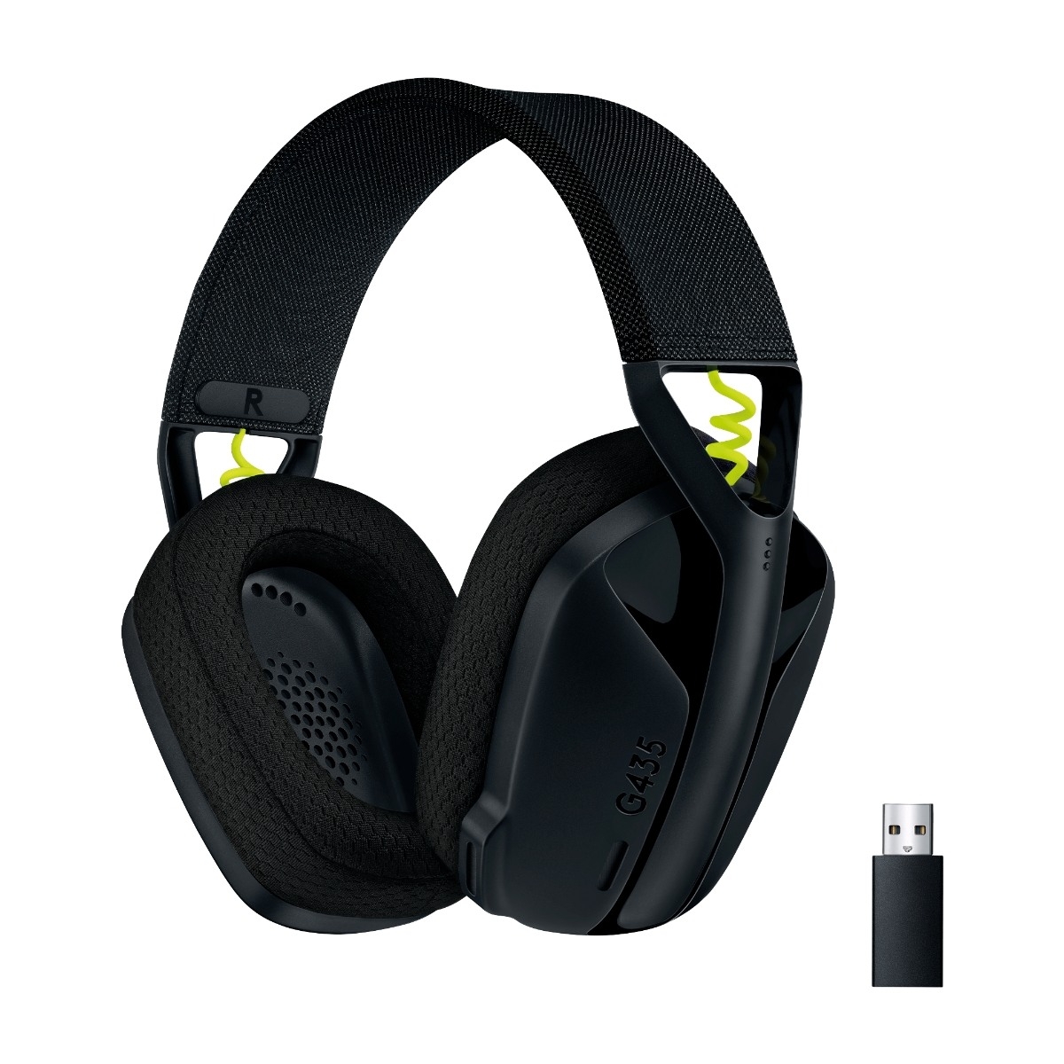 Logitech G435 Lightspeed trådløst gaming headset, sort billede 1