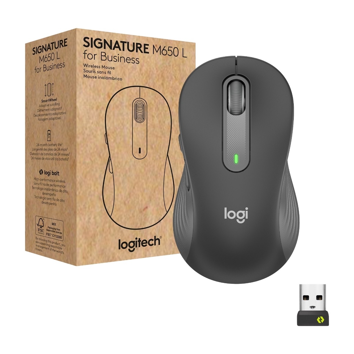 Logitech Signature M650 trådløs mus, grafit billede 1