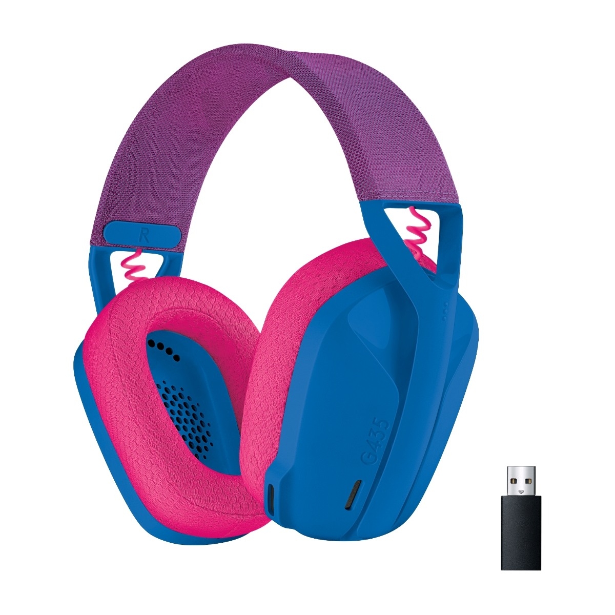 Logitech G435 Lightspeed trådløst gaming headset, blå billede 1