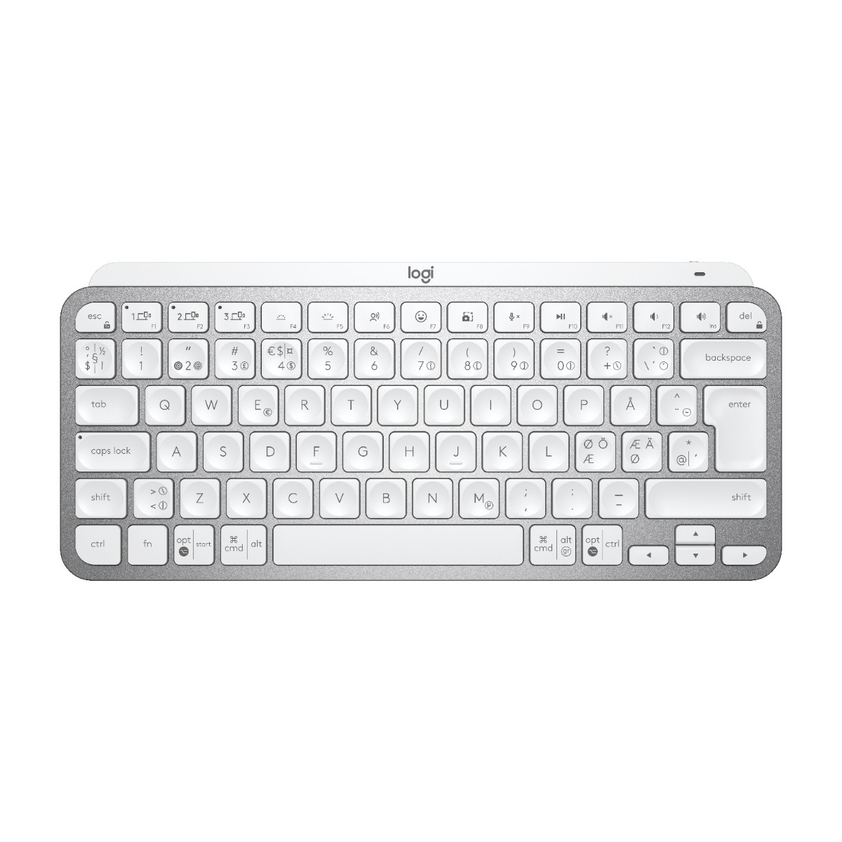 Logitech MX Keys Mini trådløst tastatur, lysegrå billede 1