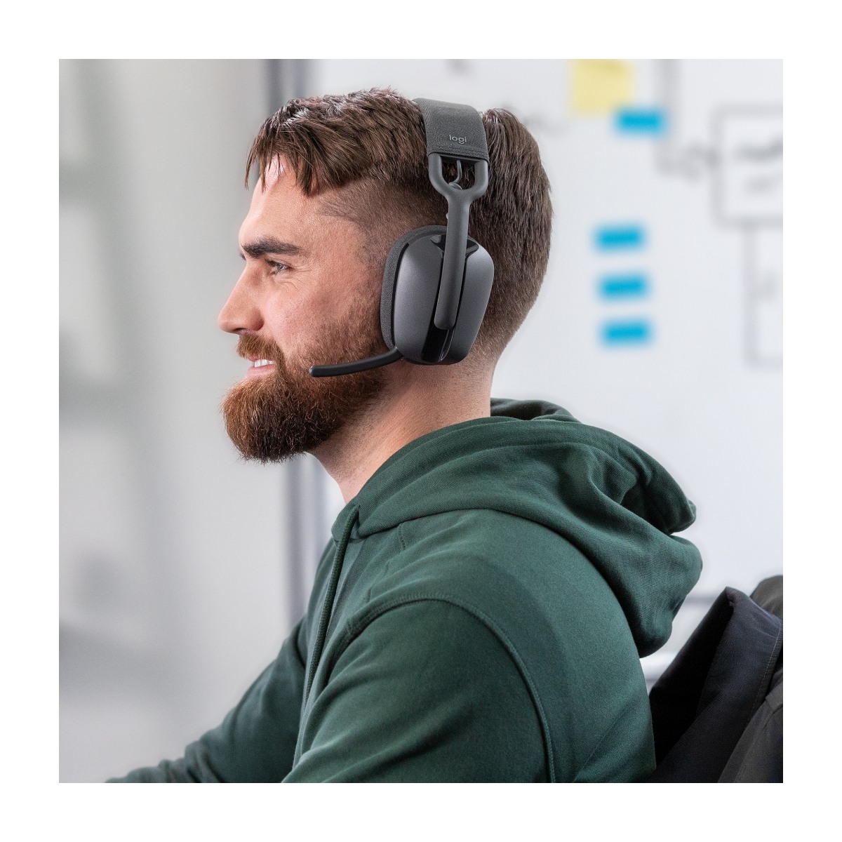 Logitech Zone Vibe 100 trådløst headset, grafit billede 4