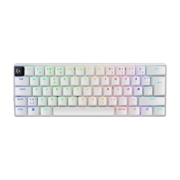 Logitech G PRO X 60 LIGHTSPEED - Gaming Tastatur - Uden Numpad - Nordisk - Hvid billede 1