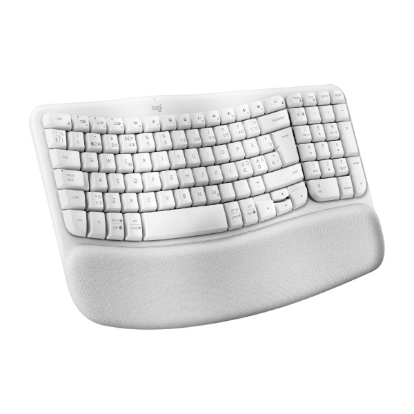 Logitech Wave Keys Ergo trådløst tastatur, hvid billede 2