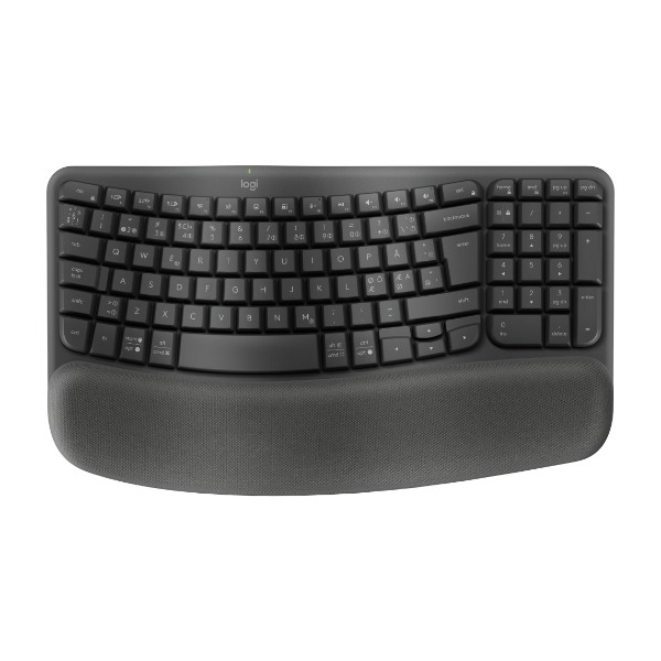 Logitech Wave Keys Ergo trådløst tastatur, sort billede 2