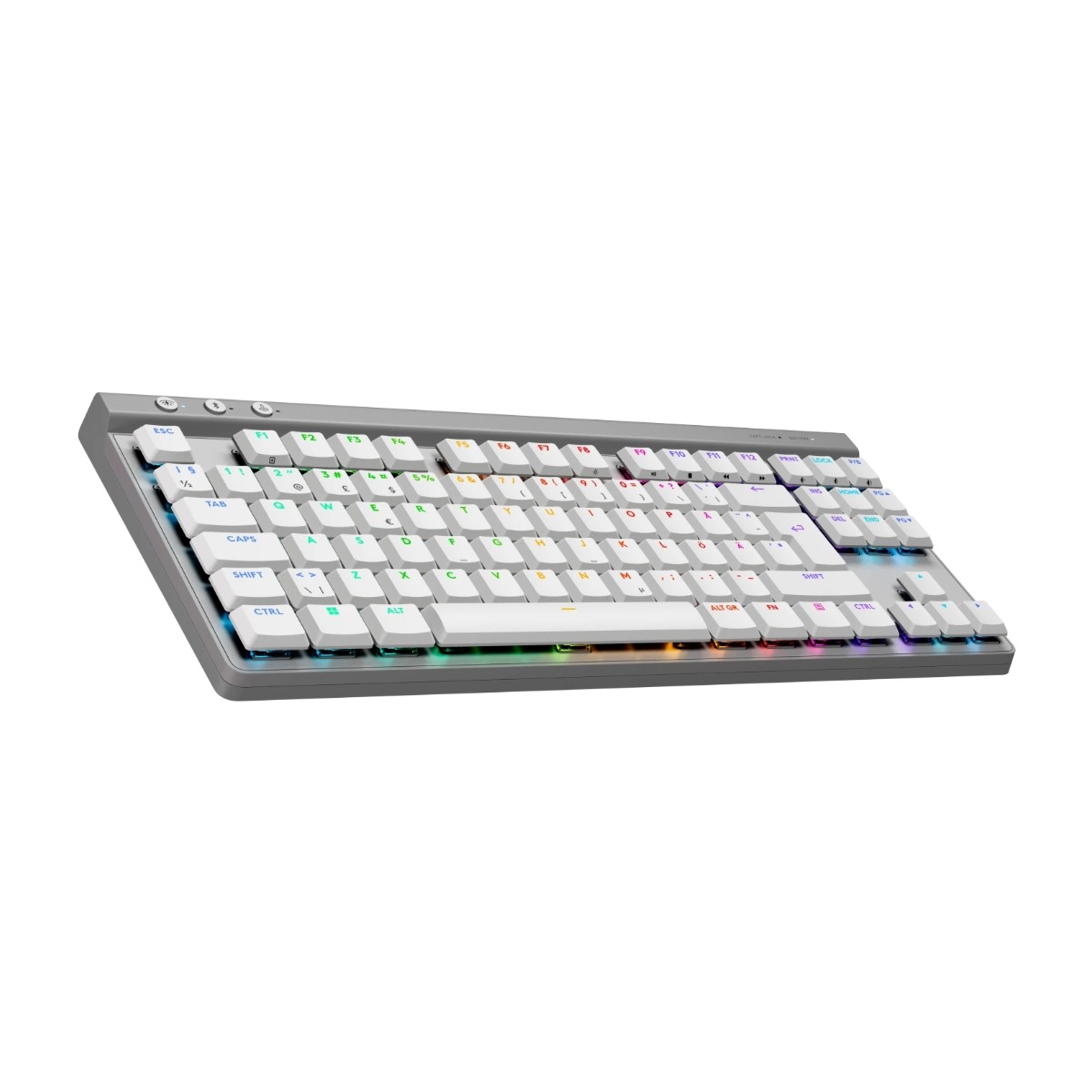 Logitech G515 LIGHTSPEED TKL - Tactile - Gaming Tastatur - Uden Numpad - Nordisk - Hvid billede 4