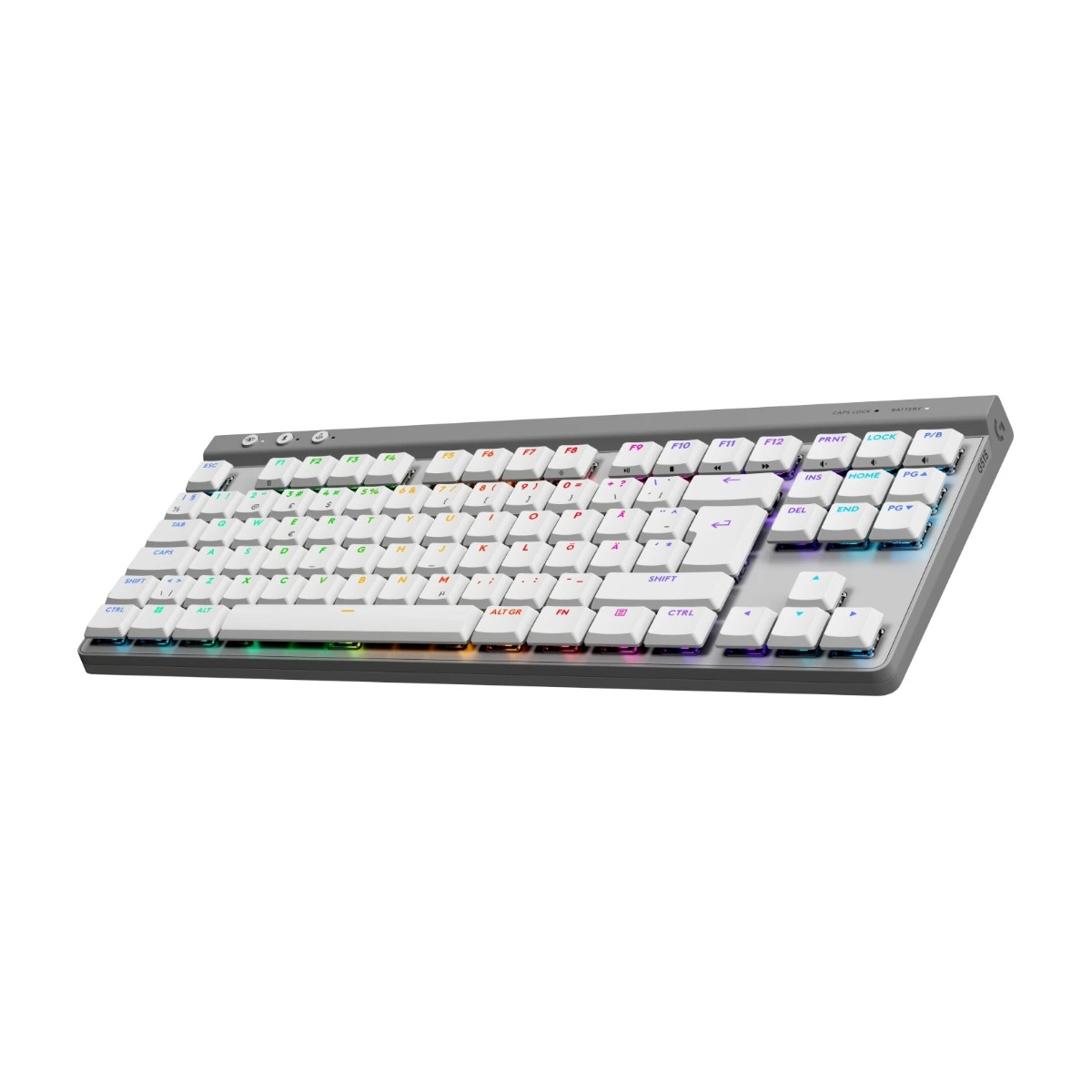 Logitech G515 LIGHTSPEED TKL - Tactile - Gaming Tastatur - Uden Numpad - Nordisk - Hvid billede 3