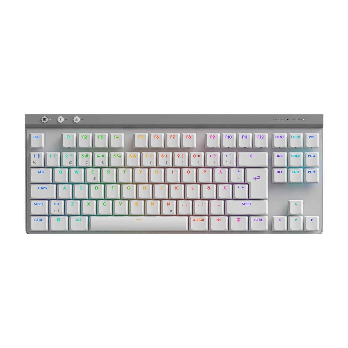 Logitech G515 LIGHTSPEED TKL - Tactile - Gaming Tastatur - Uden Numpad - Nordisk - Hvid billede 1