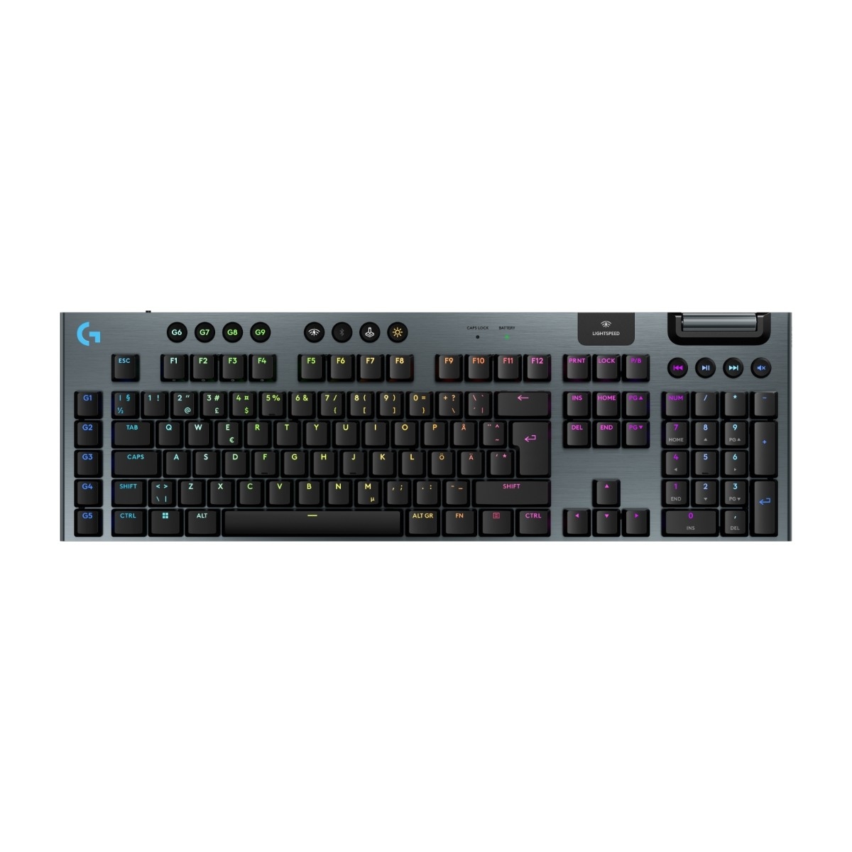Logitech G915 X LIGHTSPEED trådløst gaming tastatur - GL Clicky, sort billede 1