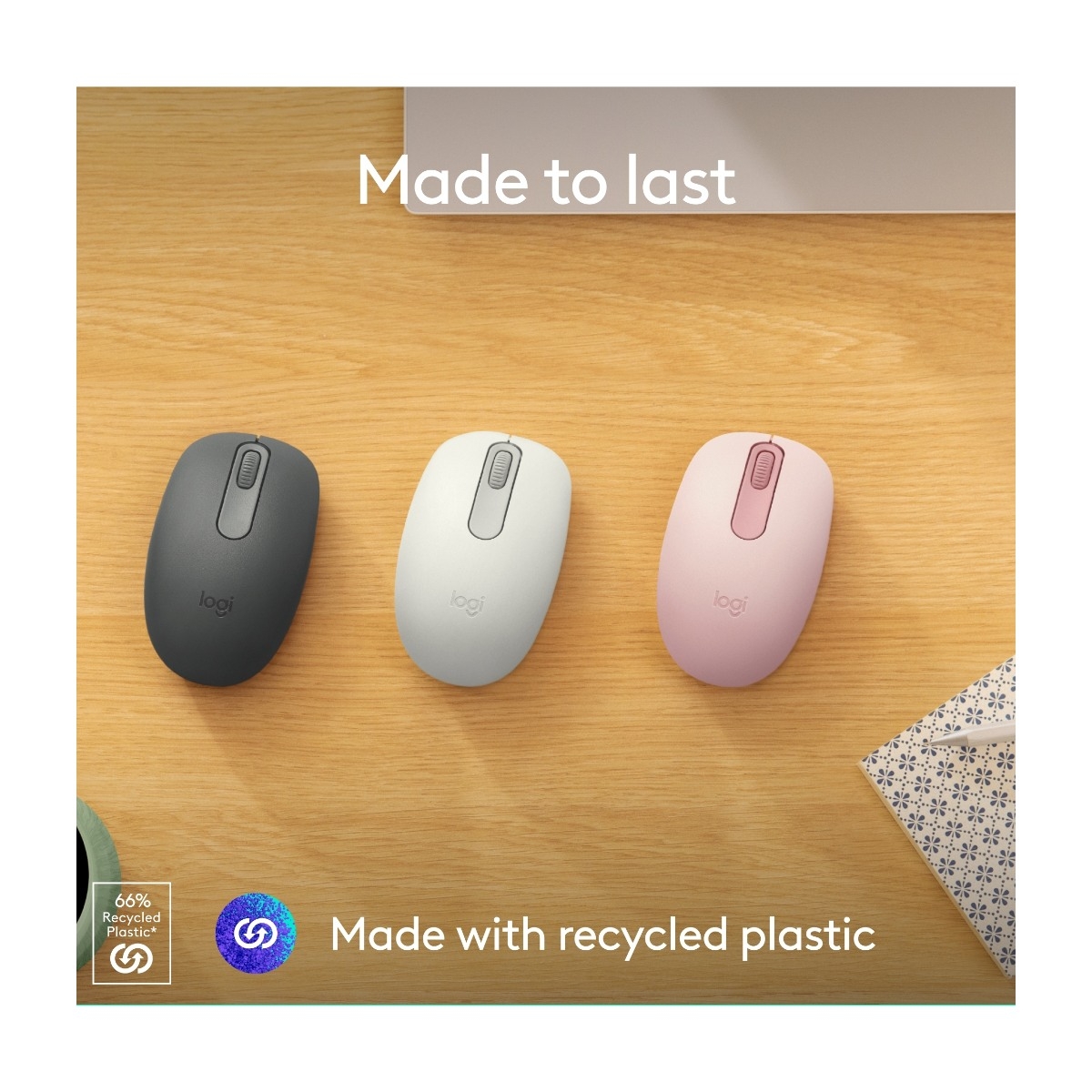 Logitech M196 Bluetooth trådløs mus, off-white billede 4