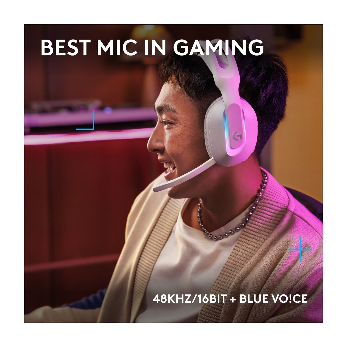 Logitech G522 Lightspeed trådløst gaming headset, hvid billede 3