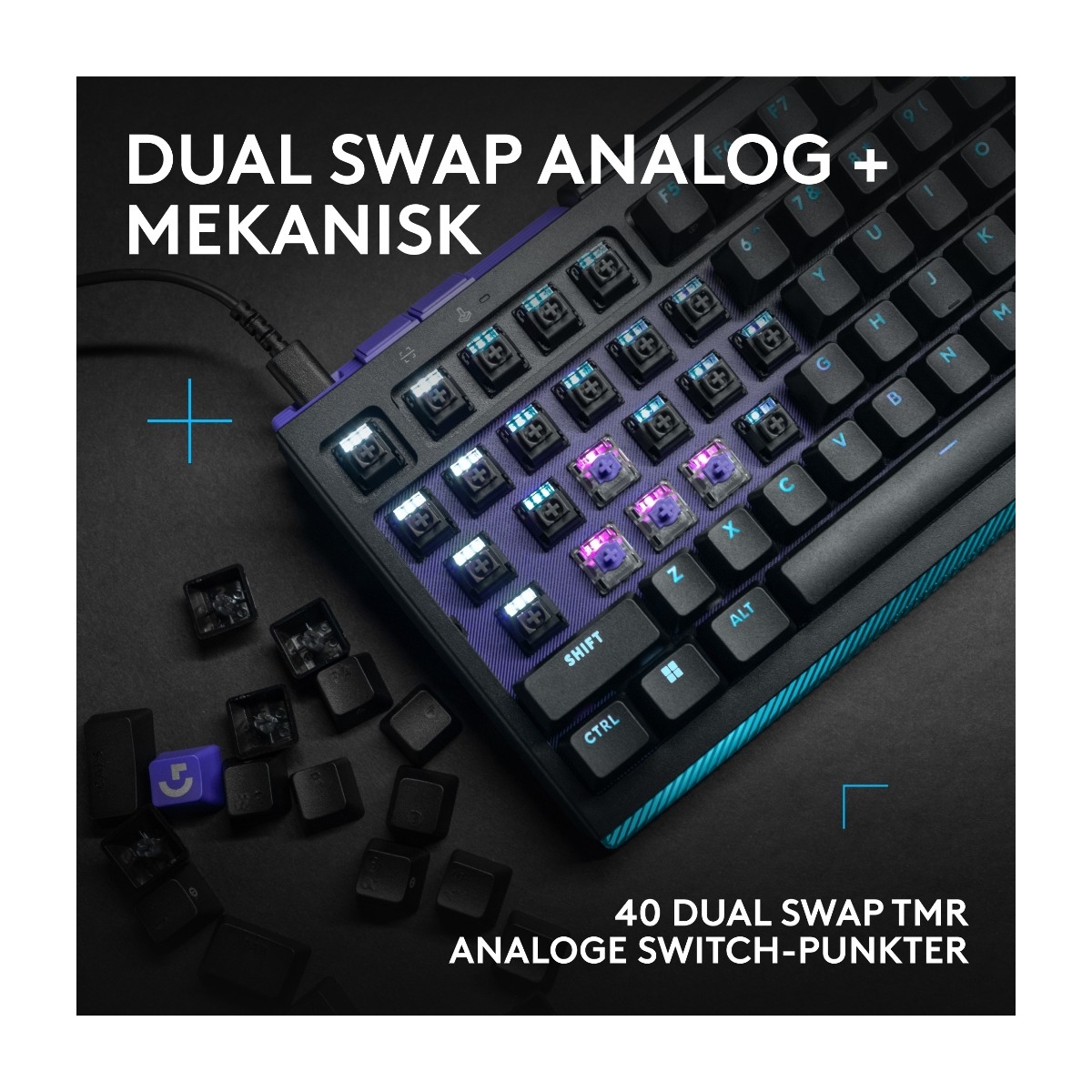 Logitech G512 X 75 gaming tastatur - Linear, sort billede 2