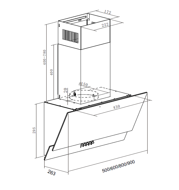 Thermex Vertical 560 Emhætte 60 cm billede 2