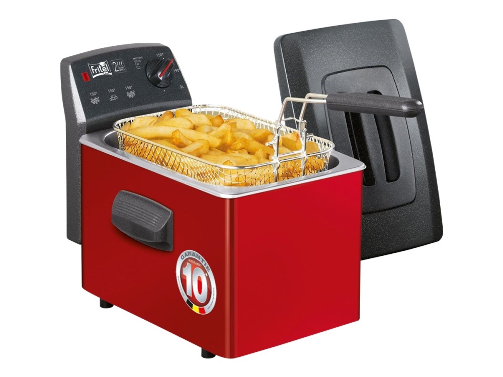 FRITEL TURBO SF 4153 - Fritureapparat - 3 liter - 2200 W - sort/rød/grå