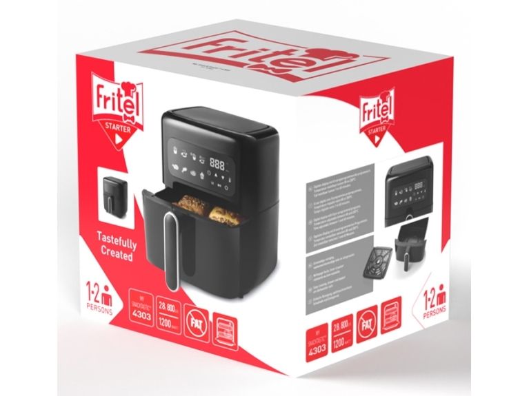 Fritel SnackTastic 4303, Varmluftsteger, 2,8 L, 0,8 kg, 80 °C, 200 °C, 2 person(er)