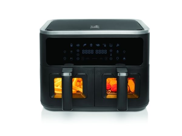 Fritel SnackTastic 8480 DUO, Varmluftsteger, 9 L, 1,35 kg, 40 °C, 200 °C, 8 person(er)