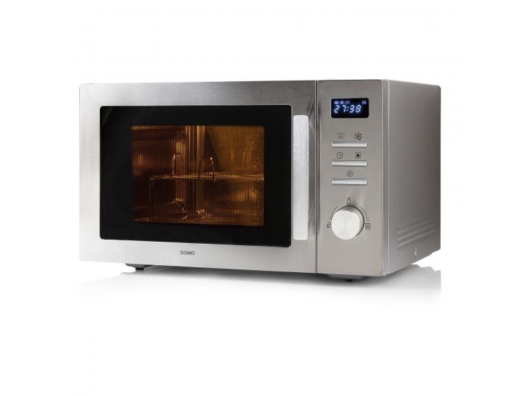 Domo DO2334CG, Bordplade, Kombination mikroovn, 34 L, 1000 W, Dreje, Rustfrit stål