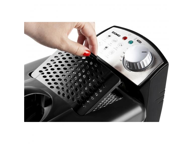Domo DO1014FR, Varmluftsteger, 4,5 L, 140 °C, 190 °C, Enkelt, Sort