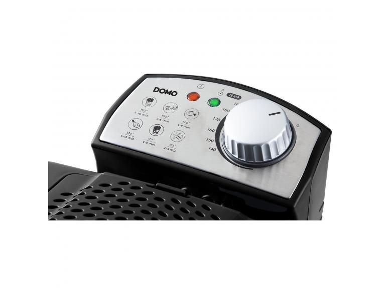 Domo DO1014FR, Varmluftsteger, 4,5 L, 140 °C, 190 °C, Enkelt, Sort