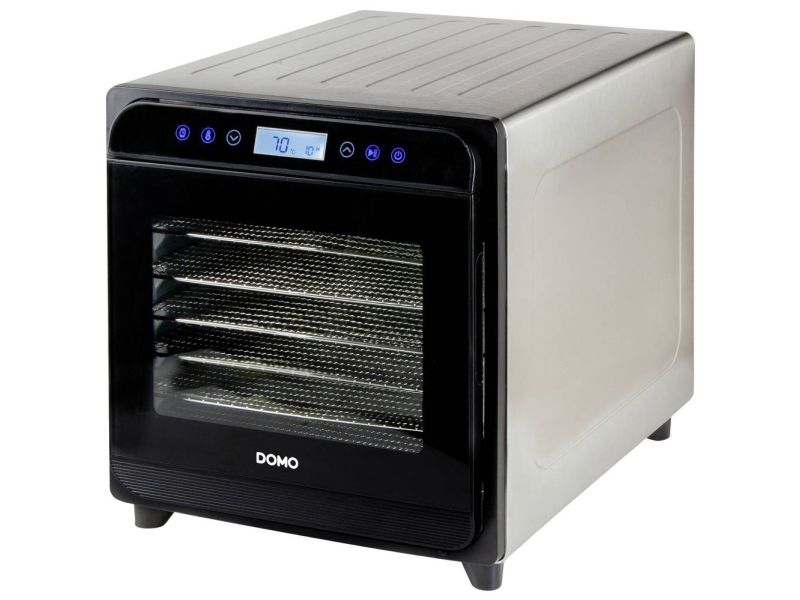 DOMO DO354VD Automatisk dehydrator med timerfunktion i rustfrit stål, sort (DO354VD)