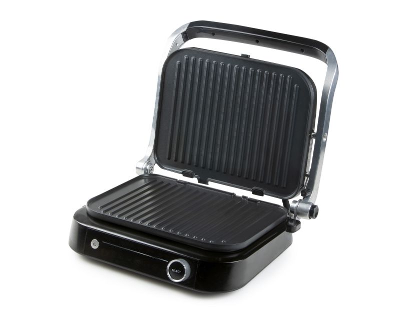 DOMO Genius elektrisk kontaktgrill non-stick belægning, med display rustfrit stål, sort (DO9249G)