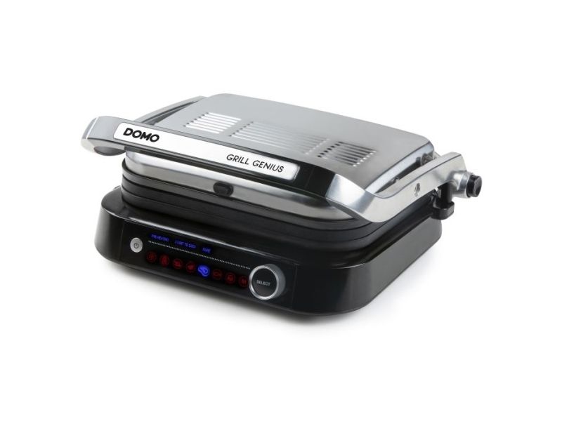 DOMO Genius elektrisk kontaktgrill non-stick belægning, med display rustfrit stål, sort (DO9249G)