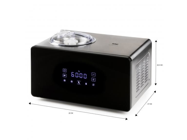 Domo DO9252I, Kompressor ismaskine, 1,5 L, LED, Rustfrit stål, 60 dB, Sort