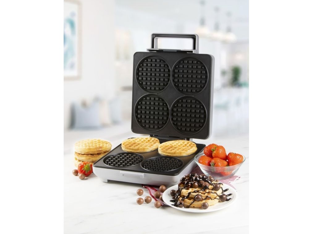 Domo DO9251W, 4 vaffel/vafler, Cirkel, Grå, 0,84 m, 1600 W, 220 - 240 V