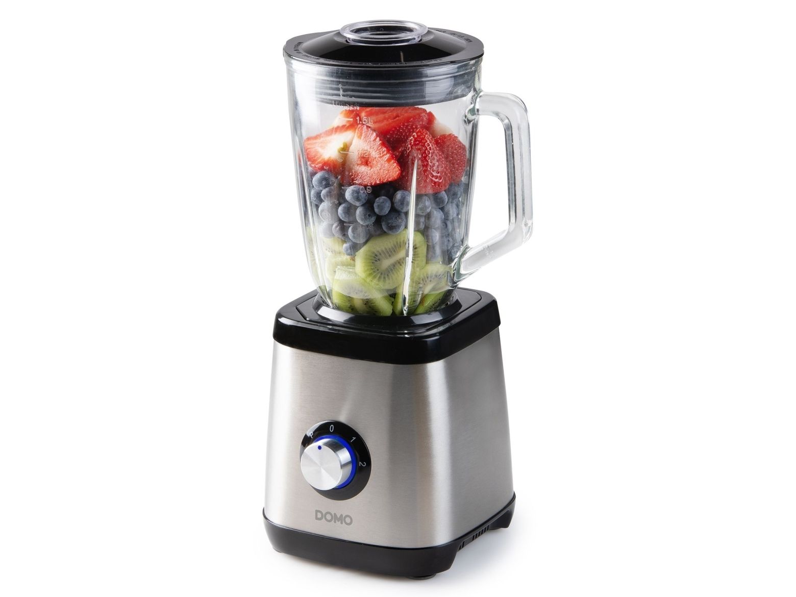 Domo DO1133BL, Blender til madlavning, Impulsfunktion, Knusning af is, 0,95 m, 1000 W, Rustfrit stål billede 3